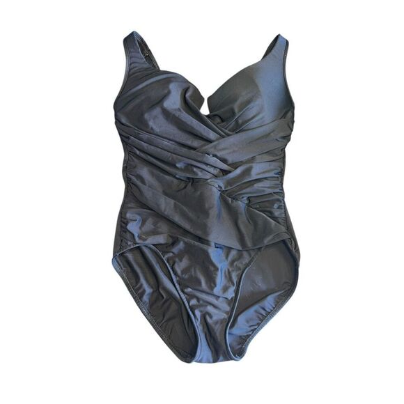 Miraclesuit woman’s 14 black pushup slimming one piece flattering swimsuit - Picture 1 of 6